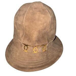 Designed by Laura Vintage Suede Bucket Hat, Tan